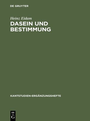 cover image of Dasein und Bestimmung